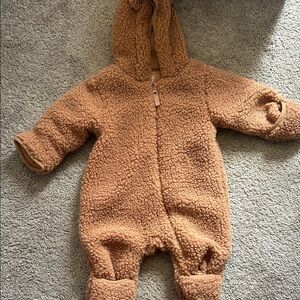 Wonder Nation Warm Brown Sherpa Footie NWOT
